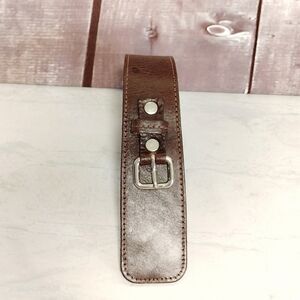 Belt Shak Women's Sz Large Brown Leather Silver Buckle Retro 90s Asymmetrical